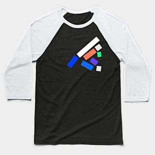 Abstract Minimal Color Stripe Pattern Baseball T-Shirt